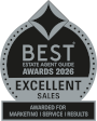 Best estate agent guide awards 2026. Excellent sales. Awarded for marketing, service & results